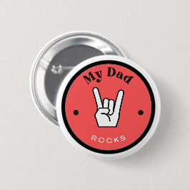 Bóton Redondo 5.08cm Divertido! Botão - Meu Pai ROCKS!
