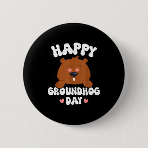 Bóton Redondo 5.08cm Divertido Feliz Dia do Groundhog 2025 _4