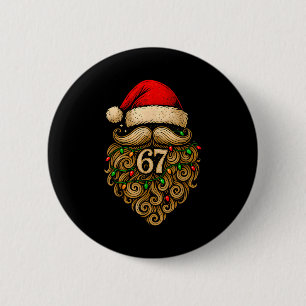 Bóton Redondo 5.08cm Divertido Seis Sete 6 7 Meme Barba de Papai Noel N
