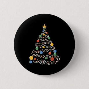 Bóton Redondo 5.08cm Dna Helix Christmas Tree Scientist Biology Science