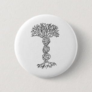 Bóton Redondo 5.08cm Dna Tree Life Genetics Biologista Science Earth Da