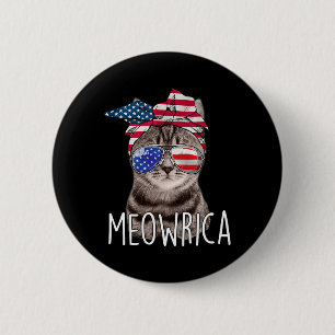 Bóton Redondo 5.08cm Do Dia da Independência Meowrica Meowrica Cat