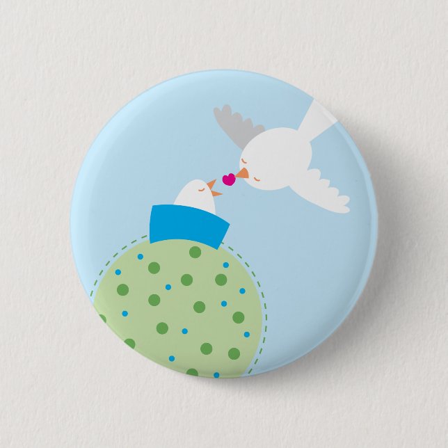 Bóton Redondo 5.08cm doação dos pássaros do amor (Frente)