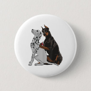 Bóton Redondo 5.08cm Doberman, Moçável, Cujo Cão Dalmático Tatuando