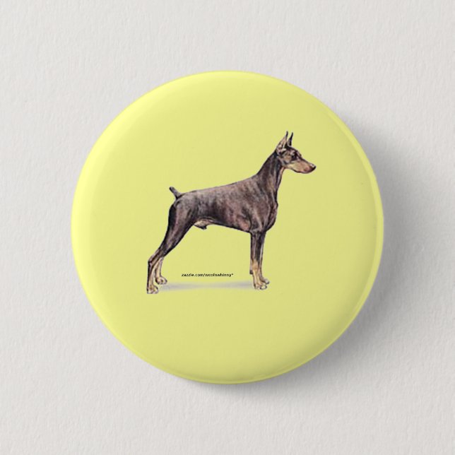 Bóton Redondo 5.08cm Doberman Pinscher (Frente)