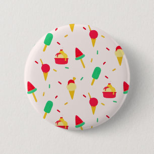 Bóton Redondo 5.08cm Doce Verão Divertido Sorvete Arco-Íris Sprinkles