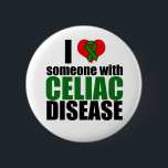 Bóton Redondo 5.08cm Doença Celiônica Apoio à Consciência Amor Fita<br><div class="desc">Eu Amo Alguém Com Doença Celiaca. A fita de reconhecimento da doença celíaca é um suporte para uma mãe celíaca ou pai que mantém as coisas sem glúten para o filho. Faça isso para mostrar às pessoas por que você vai ficar livre de glúten para seu filho.</div>