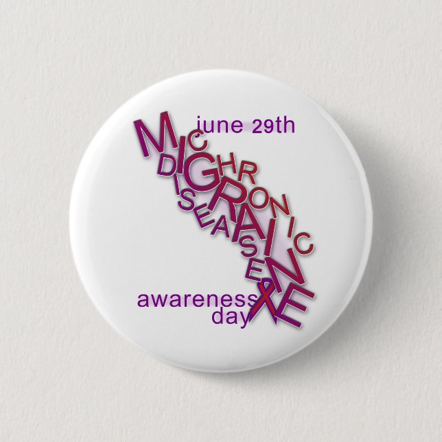 Bóton Redondo 5.08cm Doença crônica da enxaqueca - precipitação da (Frente)