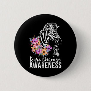 Bóton Redondo 5.08cm Doença Raras Sensibilização Zebra Guerreira da Doe