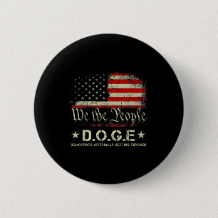 Bóton Redondo 5.08cm Doge Democratas São Oficialmente Expostos Trump 20