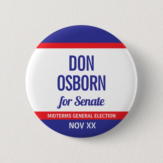 Bóton Redondo 5.08cm Don Osborn Para Senado  (Frente)