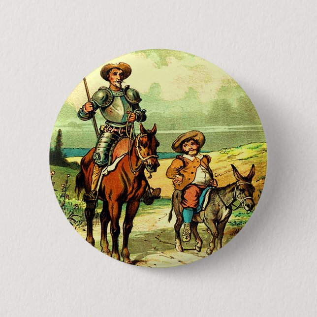 Bóton Redondo 5.08cm Don Quixote e Sancho Panza (Frente)