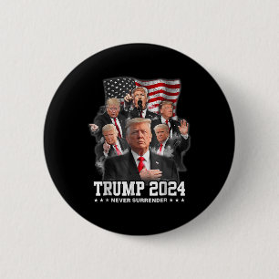 Bóton Redondo 5.08cm Donald J Trump 2024 Nunca Rende 1