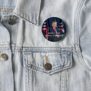 Bóton Redondo 5.08cm Donald J. Trump 45º Presidente Keepsaame