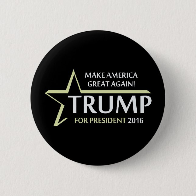 Bóton Redondo 5.08cm Donald Trump 2016 (Frente)