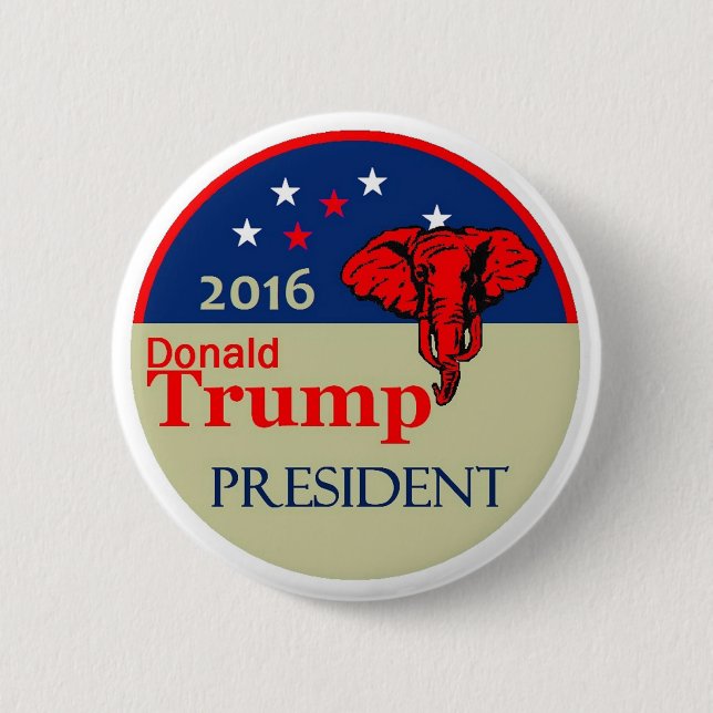 Bóton Redondo 5.08cm Donald Trump 2016 (Frente)