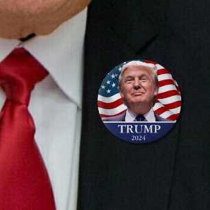 Bóton Redondo 5.08cm Donald Trump 2024 Pinback