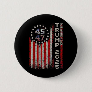 Bóton Redondo 5.08cm Donald Trump 2025 Pega a bandeira americana