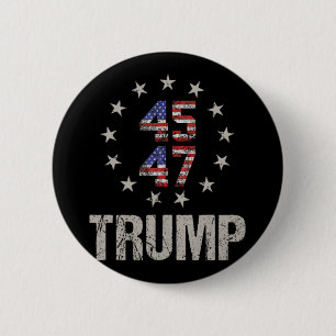 Bóton Redondo 5.08cm Donald Trump 47 Presidente Dos Eua 2024 Shirt Trum