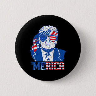 Bóton Redondo 5.08cm Donald Trump Camisa Merica Trump Sungl Usa Bandeir