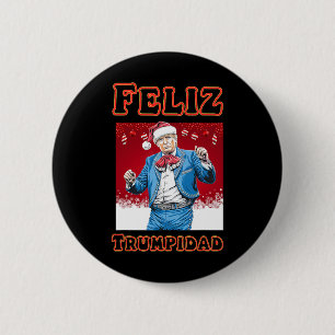 Bóton Redondo 5.08cm Donald Trump Christmas Feliz Trumpidad