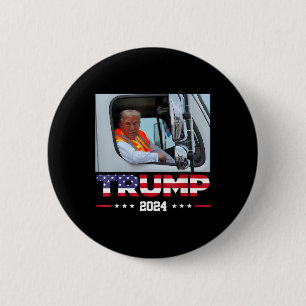 Bóton Redondo 5.08cm Donald Trump Corre No Caminhão De Lixo 1