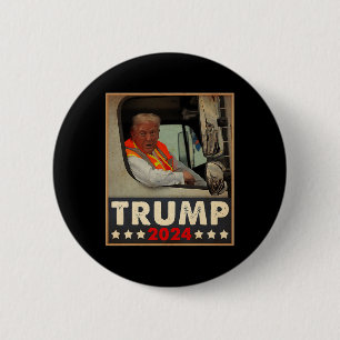Bóton Redondo 5.08cm Donald Trump Em Garbage Truck Team Garbage Para Tr