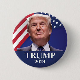 Bóton Redondo 5.08cm Donald Trump Foto - Presidente 2024 Pinback