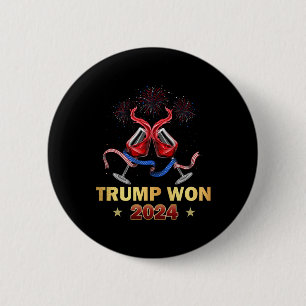Bóton Redondo 5.08cm Donald Trump Ganhou a Inauguração Eleitoral de Vic