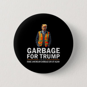 Bóton Redondo 5.08cm Donald Trump Garbyge Laranja Colete de Segurança R