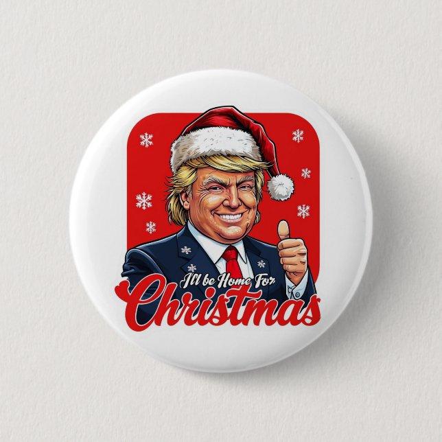 Bóton Redondo 5.08cm Donald Trump Natal Papai Noel Art (Frente)