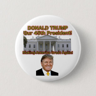 Bóton Redondo 5.08cm Donald Trump nosso 45th botão do presidente