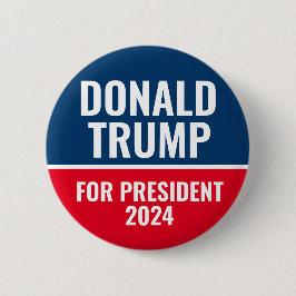 Bóton Redondo 5.08cm Donald Trump para o Presidente 2024 Botão Pinback