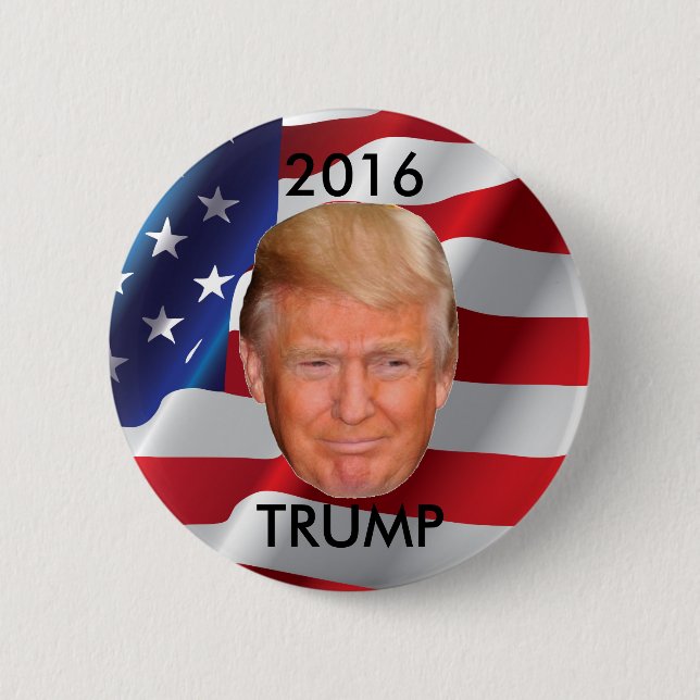 Bóton Redondo 5.08cm Donald Trump para o presidente em 2016 (Frente)
