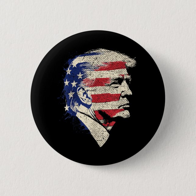 Bóton Redondo 5.08cm Donald Trump Portrait (Frente)