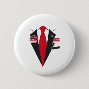 Bóton Redondo 5.08cm Donald Trump Suit E Tie Halloween Figurume 1