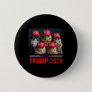 Bóton Redondo 5.08cm Donald Trump Torna os Gatos Seguros Novamente Chap