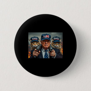Bóton Redondo 5.08cm Donald Trump Torna os Gatos Seguros Novamente Chap
