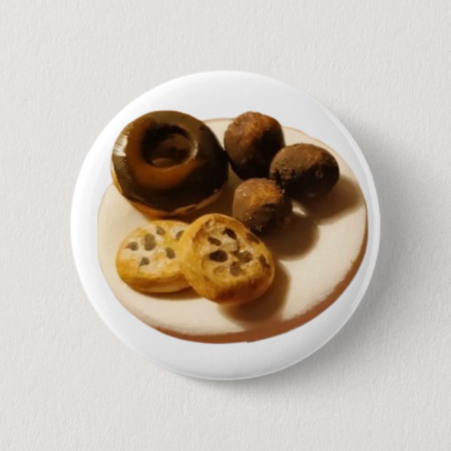 Bóton Redondo 5.08cm Donuts e Biscoitos  (Frente)