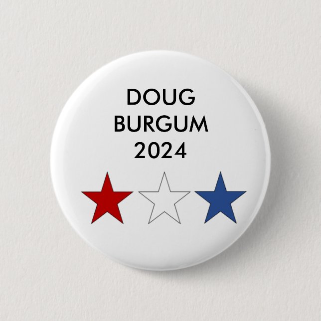 Bóton Redondo 5.08cm Doug Burgum para o Presidente 2024 Button (Frente)
