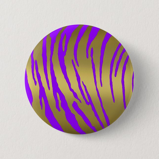 Bóton Redondo 5.08cm Dourado Tigre Roxo (Frente)