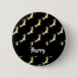 Bóton Redondo 5.08cm Dourados morcegos em preto