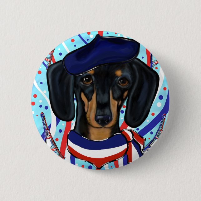 Bóton Redondo 5.08cm Doxie Francês (Frente)