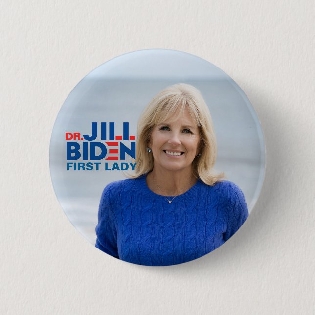 Bóton Redondo 5.08cm Dr. Jill Biden para a primeira senhora (Frente)