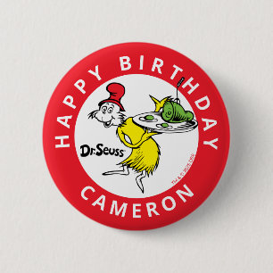 Bóton Redondo 5.08cm Dr. Seuss Character Confetti   ANIVERSÁRIO DE CRIA