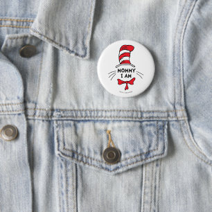 Bóton Redondo 5.08cm Dr. Seuss Gato no Chapéu - Mamãe eu sou