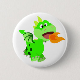 Bóton Redondo 5.08cm Dragão Bebê de Cartoon Cachorro