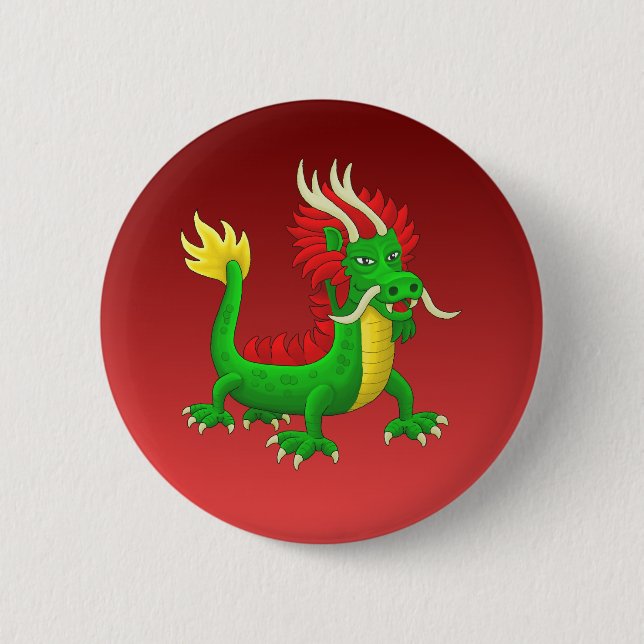 Bóton Redondo 5.08cm Dragão Chinês Mitológico (Frente)