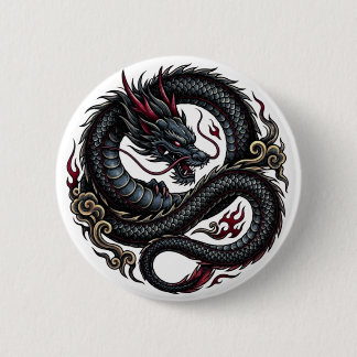 Bóton Redondo 5.08cm Dragão de Fogo Feroz Botão Redondo 🐉🔥 FantasyBut