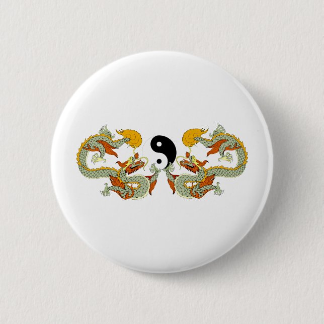 Bóton Redondo 5.08cm Dragão de Yin Yang (Frente)